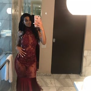 Maroon Long Prom Dress